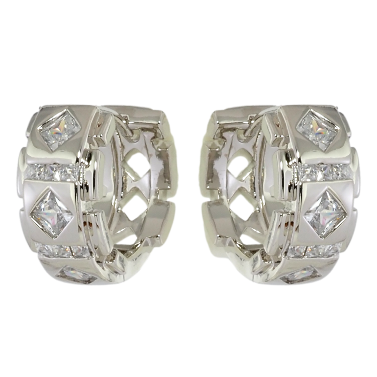 Серьги Xuping Родий колечки Узор с цирконием фото №12