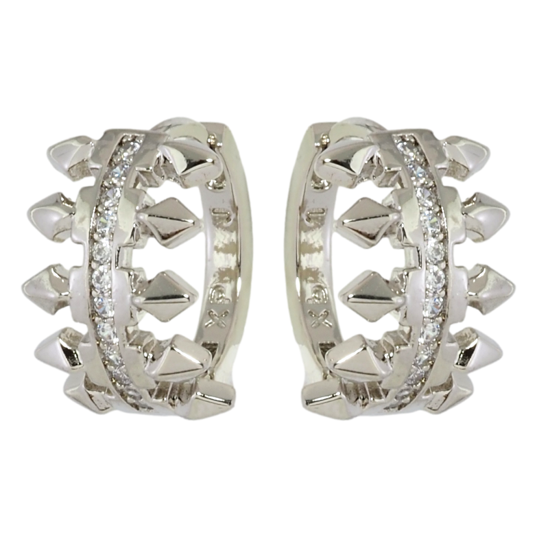 Сережки Xuping Родій колечка Візерунок з доріжками цирконію фото №1