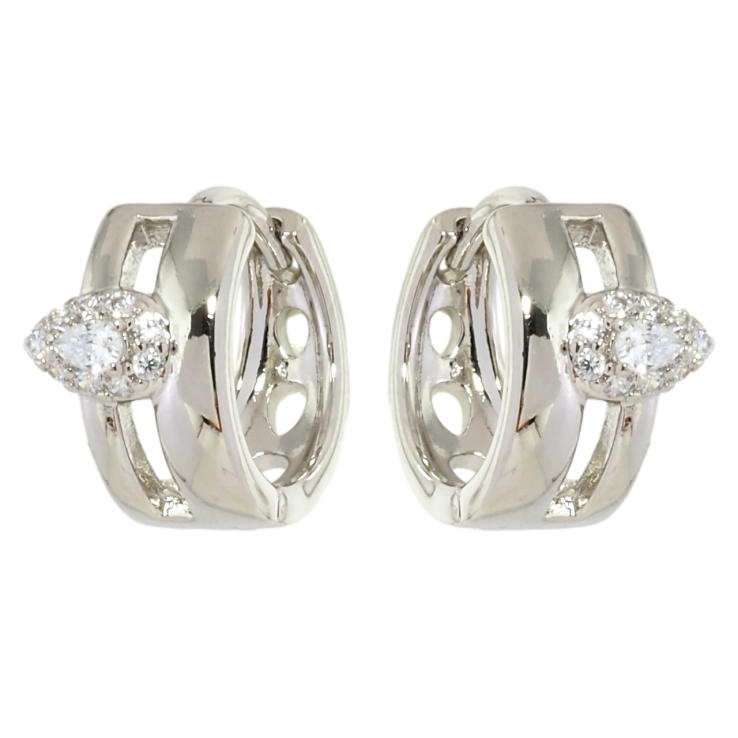 Серьги Xuping Родий колечки Узор кристальные капельки фото №13