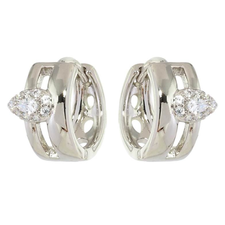 Сережки Xuping Родій колечка Візерунок кристальні крапельки фото №20