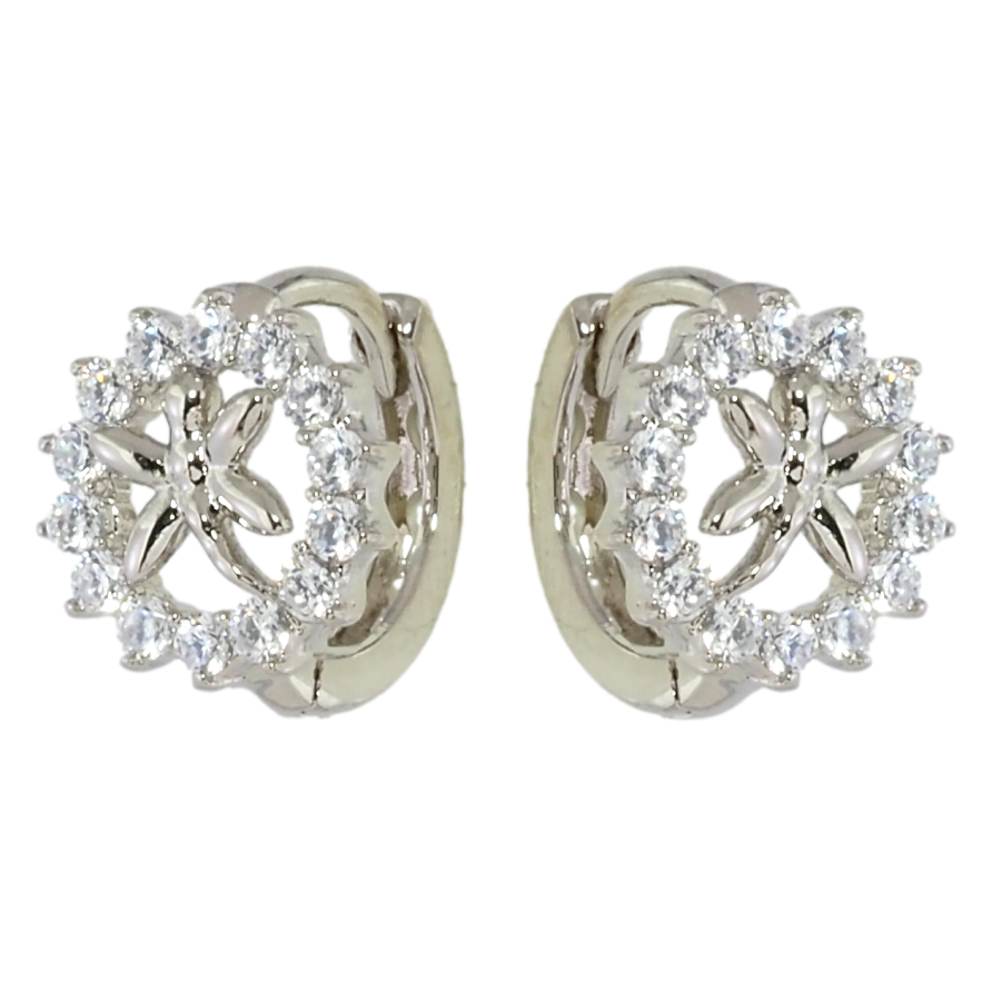 Серьги Xuping Родий колечки Колечки циркония со стрекозами фото №1