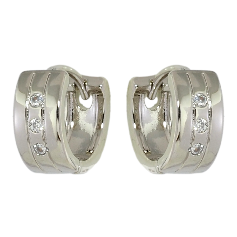 Серьги Xuping Родий колечки Вставки циркония фото №1