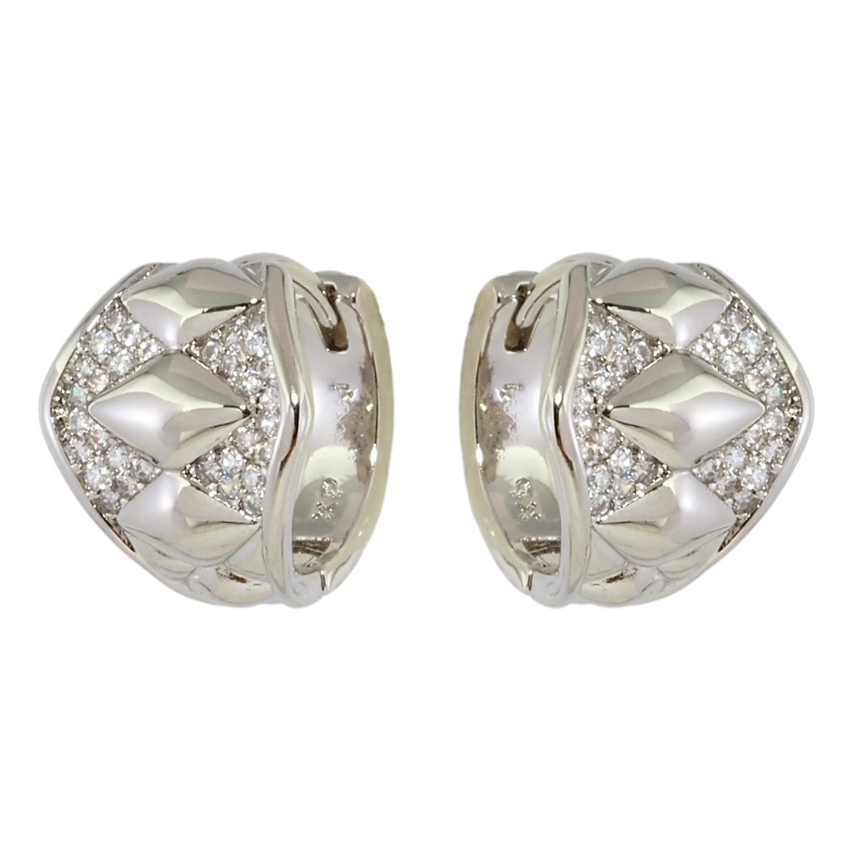 Серьги Xuping Родий колечки Инкрустация цирконием с ромбовым узором фото №5