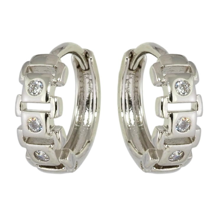 Серьги Xuping Родий колечки Узор с вставками циркония фото №20