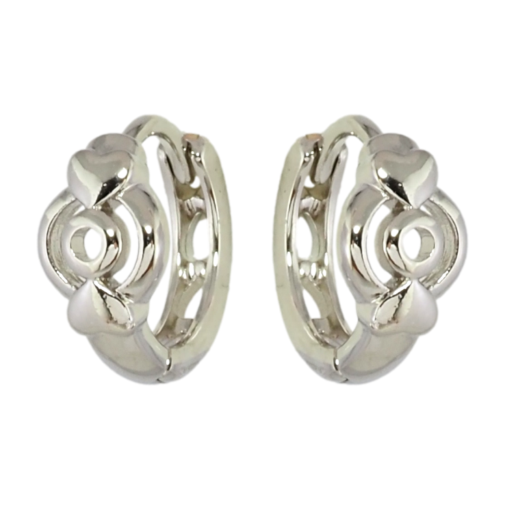 Серьги Xuping Родий колечки Кольца с сердечками фото №5