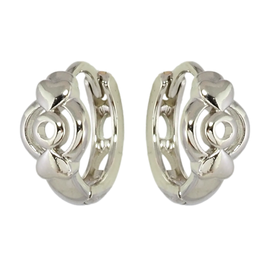 Серьги Xuping Родий колечки Кольца с сердечками фото №1