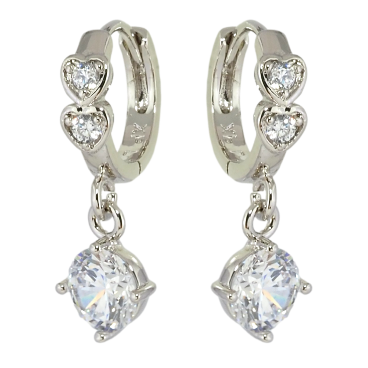 Сережки Xuping Родій підвіски на колечках Фіаніти ø 6мм фото №15