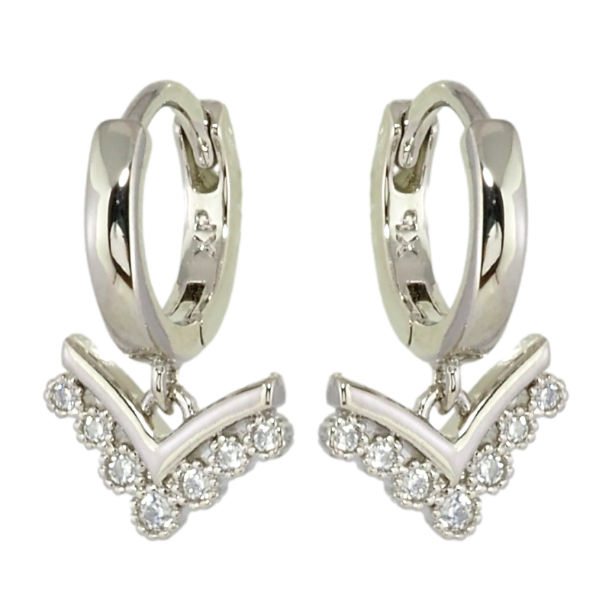 Сережки Xuping Родій підвіски на колечках Декоративні підвіски з цирконієм фото №1