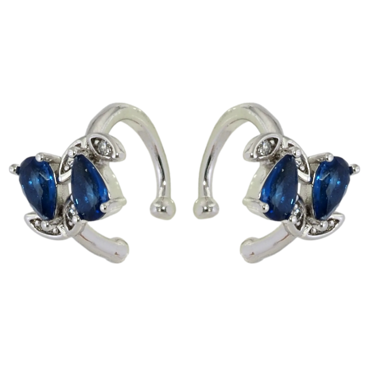 Серьги Xuping Родий каффы Синие кристальные бутоны фото №18 Серьги Xuping Родий каффы Синие кристальные бутоны фото №18