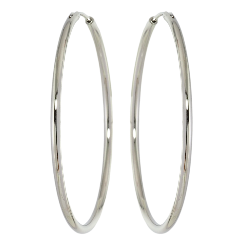 Серьги Xuping Родий кольца (конго) Классика ø 5см фото №1