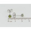 Серьги Xuping Родий пусеты Зеленые фианиты в 6-ти крапановой оправе ø 4мм фото №2