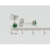 Серьги Xuping Родий пусеты Зеленые фианиты в 6-ти крапановой оправе ø 4мм фото №2