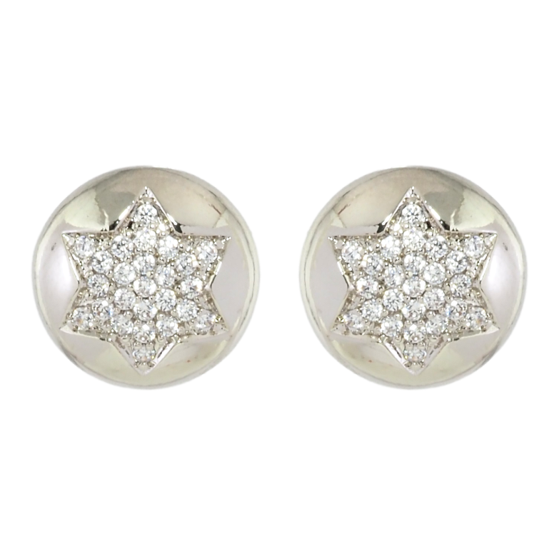 Сережки Xuping Родій пусети Візерунок зірочки з цирконієм ø 11мм фото №1