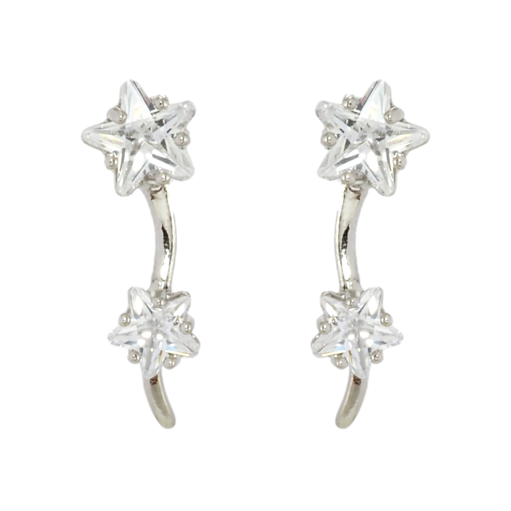 Серьги Xuping Родий пусеты Кристальные звездочки фото №22