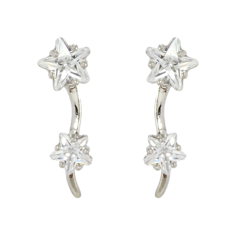 Серьги Xuping Родий пусеты Кристальные звездочки фото №1