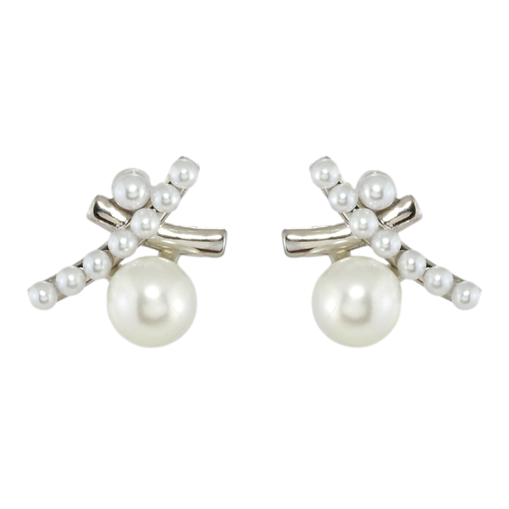 Сережки Xuping Родій пусети Ієрогліфи з перлинами фото №24