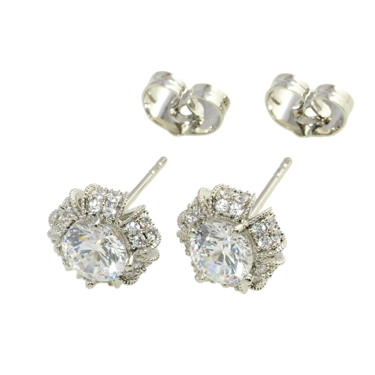 Сережки Xuping Родій пусети Кришталеві квіточки фото №10