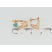 Сережки дитячі Xuping Позолота 18K англійський замок Слоники з бірюзовими серцями фото №2