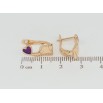 Сережки дитячі Xuping Позолота 18K англійський замок Слоники з фіолетовими серцями фото №2