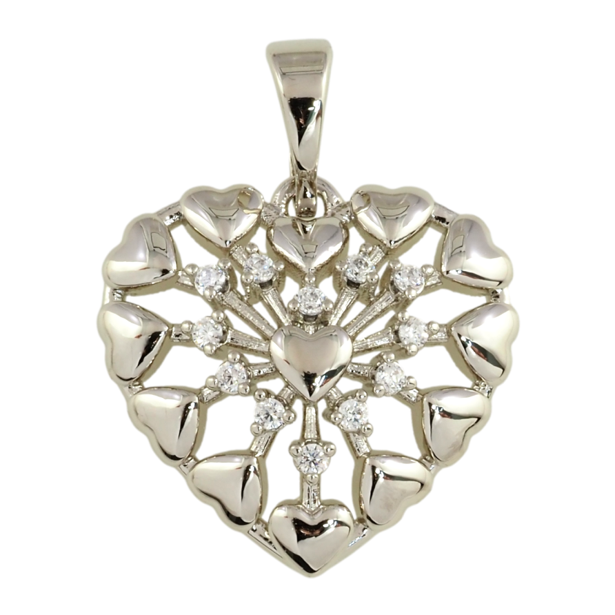 Кулон Xuping Родій Сердечко для ланцюжка до 5мм фото №1