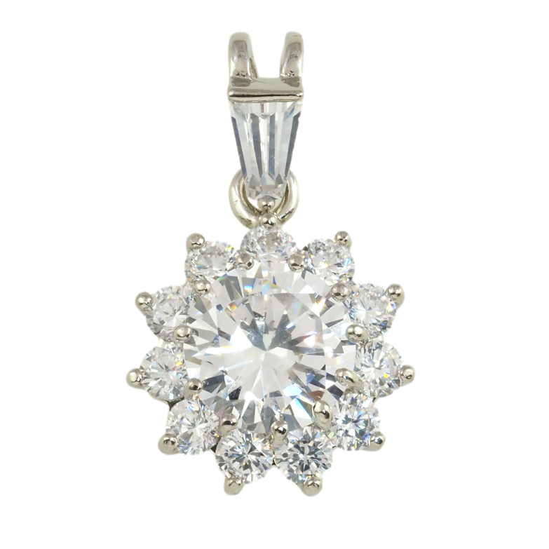 Кулон Xuping Родій Кристальна квіточка для ланцюжка до 4мм фото №7