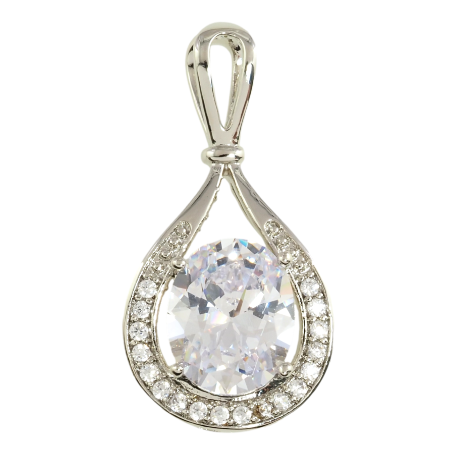 Кулон Xuping Родій Петелька з фіанітом для ланцюжка до 4мм фото №1