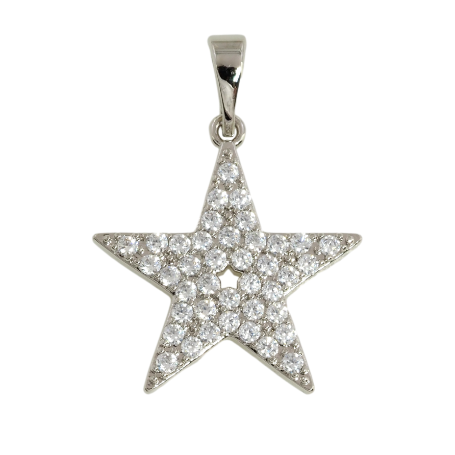Кулон Xuping Родій Зірка інкрустація цирконієм для ланцюжка до 4мм фото №1