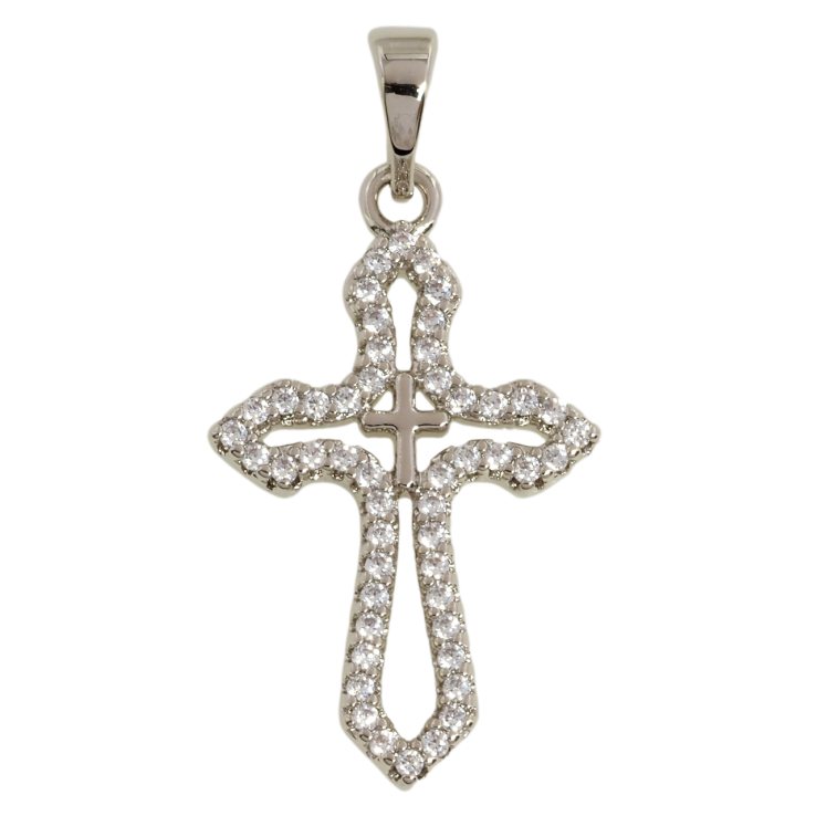 Кулон Xuping Родий Крест с цирконием для цепочки до 5мм фото №22