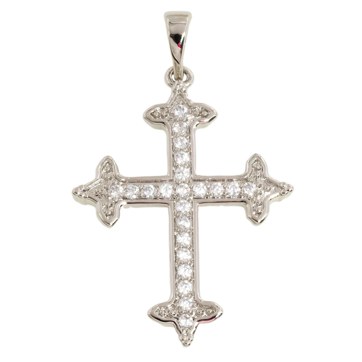Кулон Xuping Родий Крест с цирконием для цепочки до 5мм фото №21