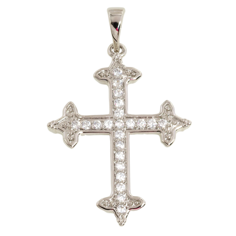 Кулон Xuping Родий Крест с цирконием для цепочки до 5мм фото №1