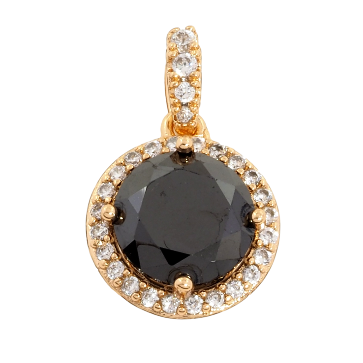Кулон Xuping Позолота 18K Чорний фіаніт в обрамленні цирконію для ланцюжка до 4мм фото №6