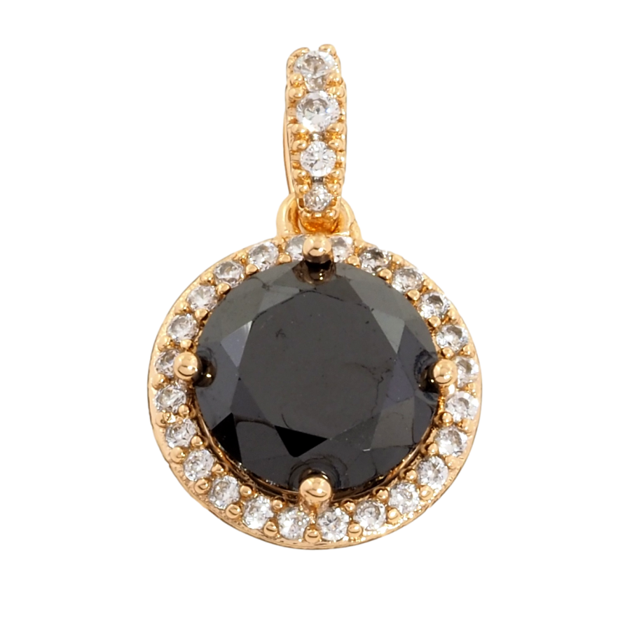 Кулон Xuping Позолота 18K Чорний фіаніт в обрамленні цирконію для ланцюжка до 4мм фото №1