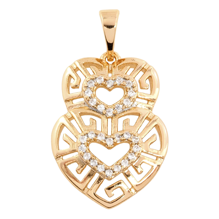 Кулон Xuping Позолота 18K Різьблені серця з цирконієм для ланцюжка до 5мм фото №11