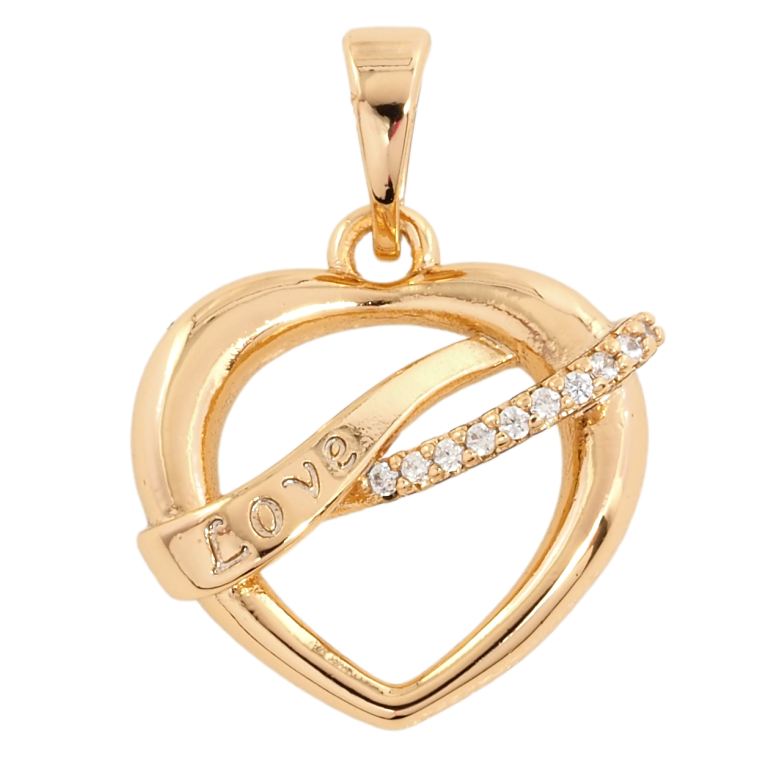 Кулон Xuping Позолота 18K Сердечко з цирконієм для ланцюжка до 5мм фото №1