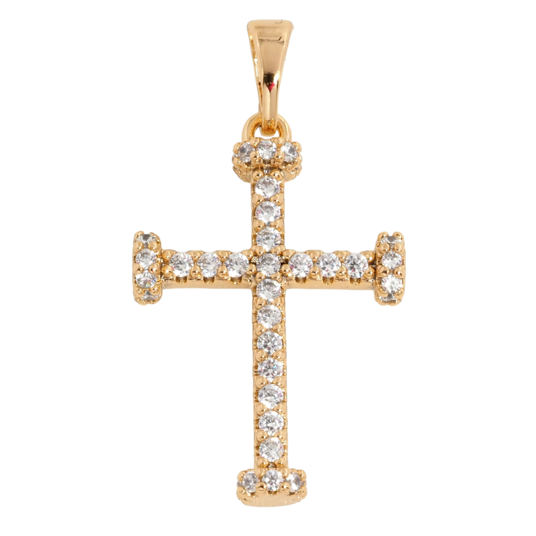 Кулон Xuping Позолота 18K Крест с цирконием для цепочки до 5мм фото №1