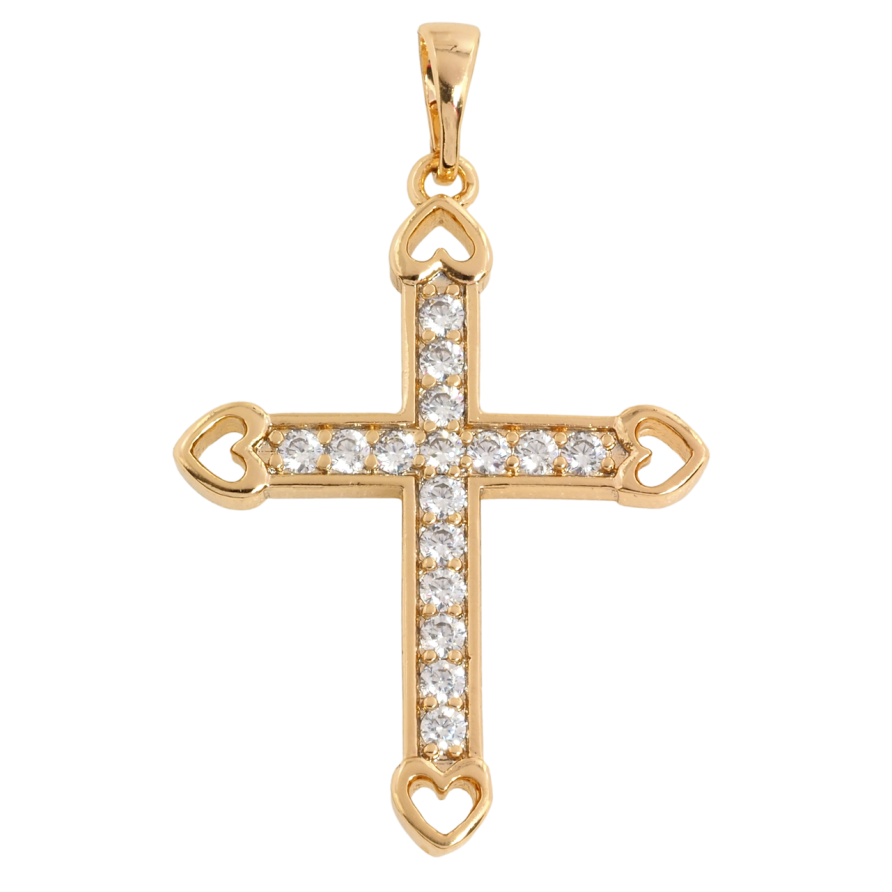 Кулон Xuping Позолота 18K Хрест з цирконієм для ланцюжка до 5мм фото №1