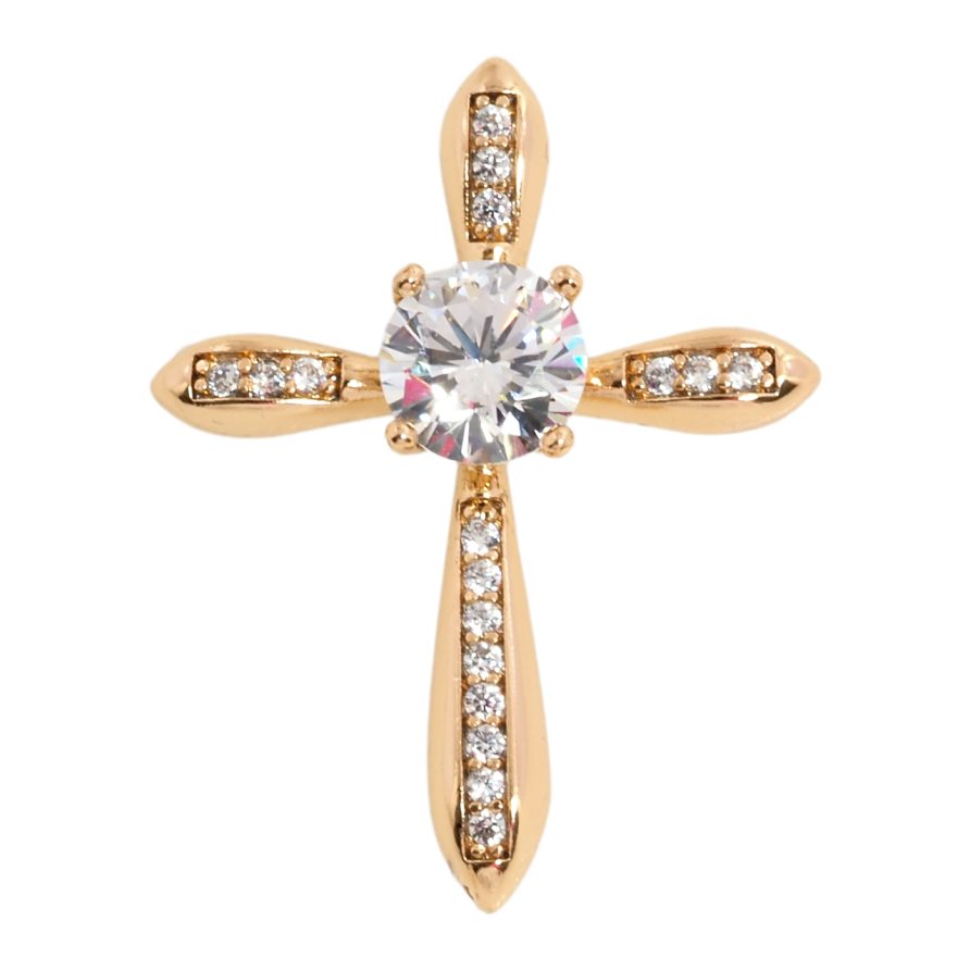 Кулон Xuping Позолота 18K Хрест з цирконієм для ланцюжка до 3мм фото №1