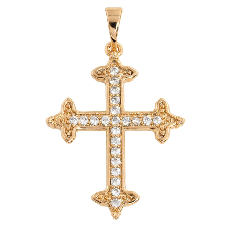 Кулон Xuping Позолота 18K Крест с цирконием для цепочки до 3мм фото №1