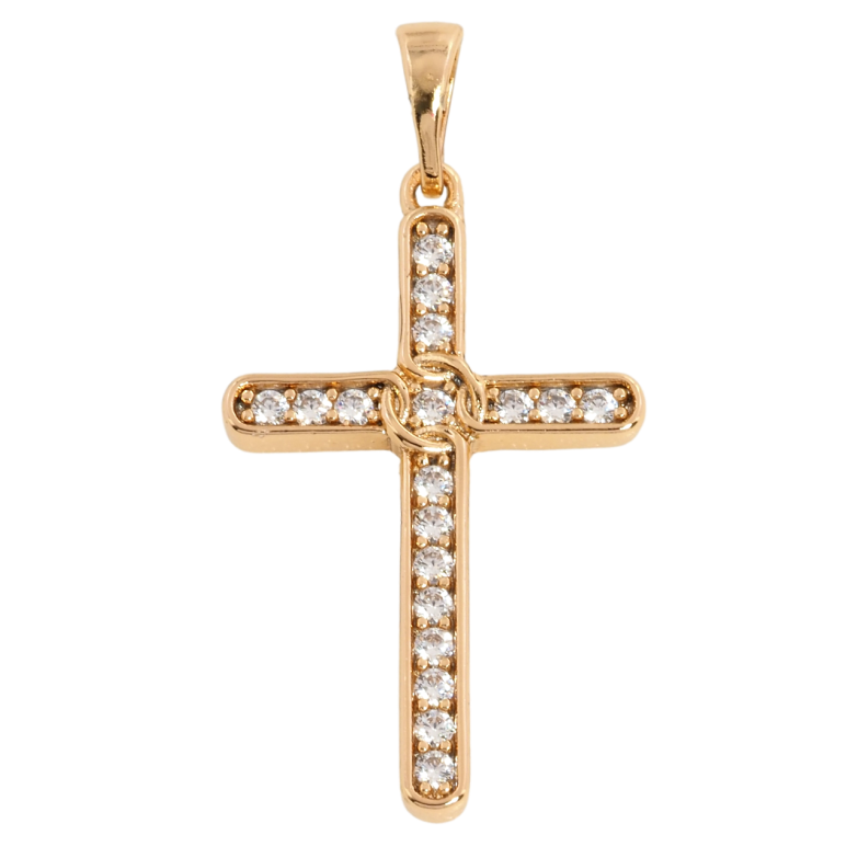 Кулон Xuping Позолота 18K Хрест із цирконієм для ланцюжка до 5мм фото №1