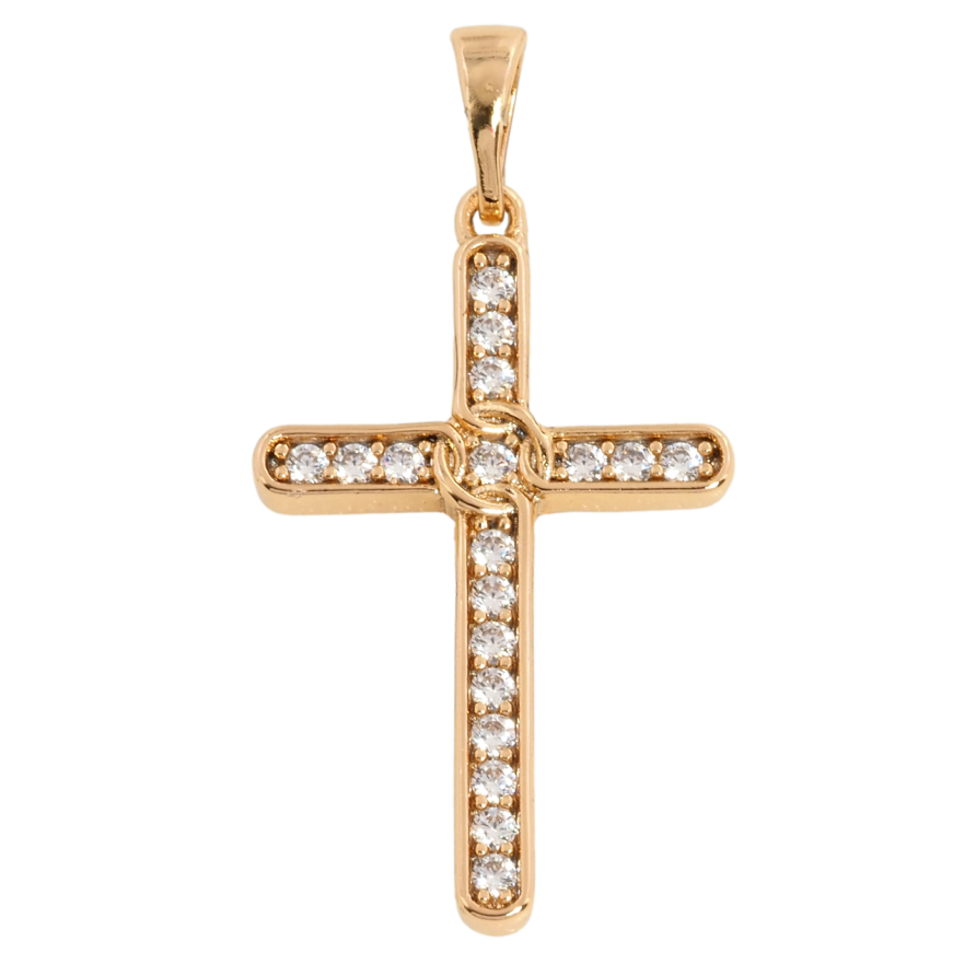 Кулон Xuping Позолота 18K Хрест із цирконієм для ланцюжка до 5мм фото №1