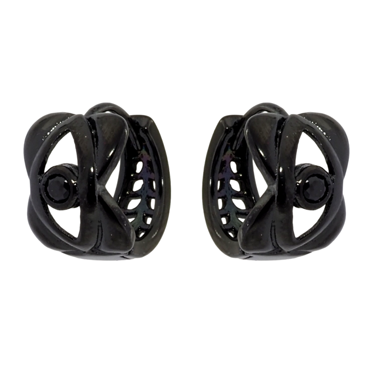 Сережки Xuping Позолота Black (чорне золото) колечка Декоративний візерунок фото №8