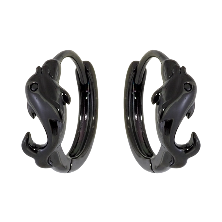 Сережки Xuping Позолота Black (чорне золото) колечка Дельфіни фото №11