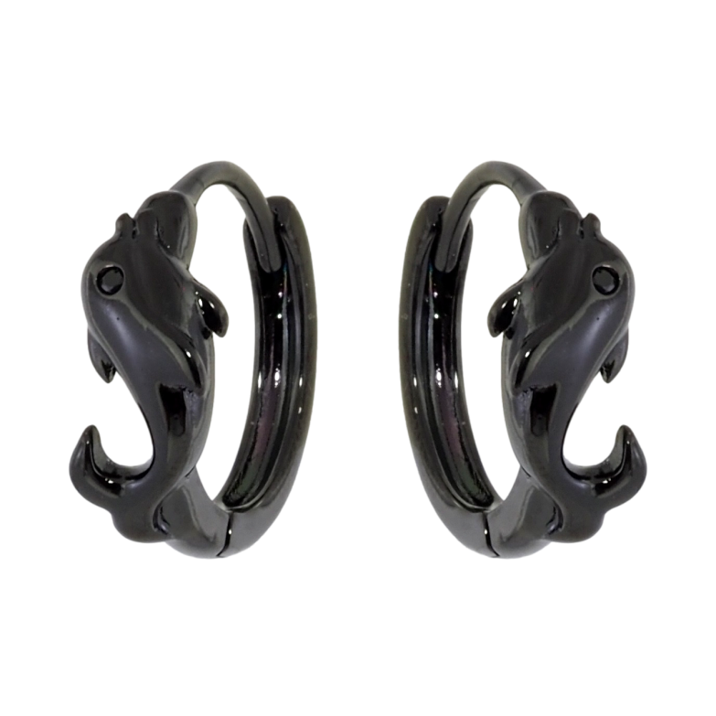 Серьги Xuping Позолота Black (черное золото) колечки Дельфины фото №16