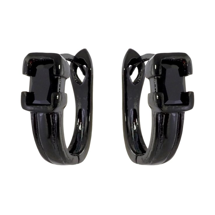 Сережки Xuping Позолота Black (чорне золото) англійський замок Візерунок з чорним цирконієм фото №23