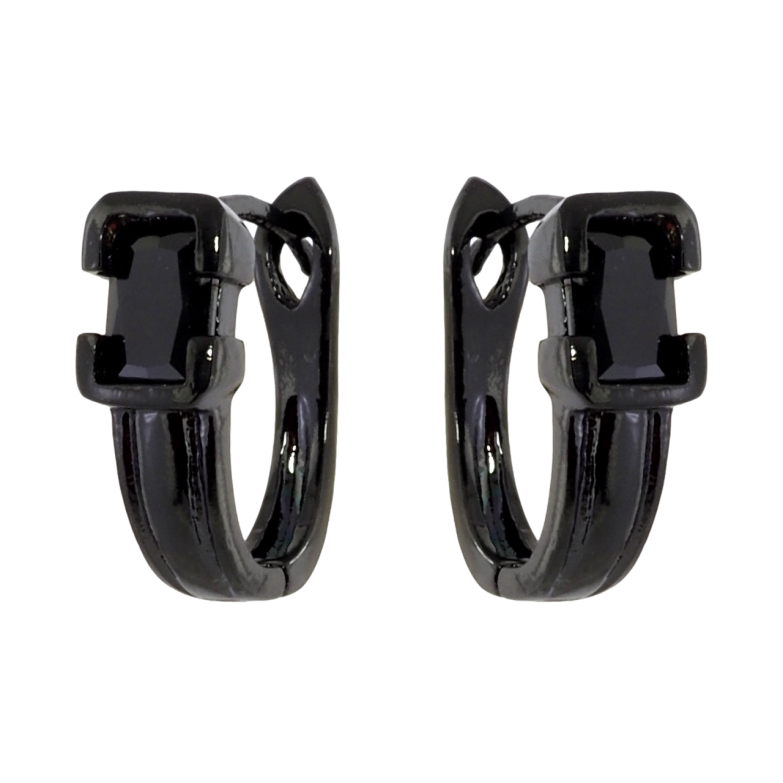 Серьги Xuping Позолота Black (черное золото) английский замок Узор с черным цирконием фото №1 Серьги Xuping Позолота Black (черное золото) английский замок Узор с черным цирконием фото №1