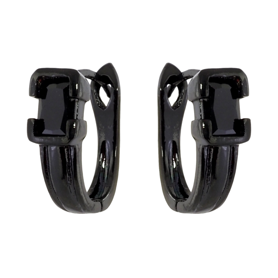 Сережки Xuping Позолота Black (чорне золото) англійський замок Візерунок з чорним цирконієм фото №1 Сережки Xuping Позолота Black (чорне золото) англійський замок Візерунок з чорним цирконієм фото №1