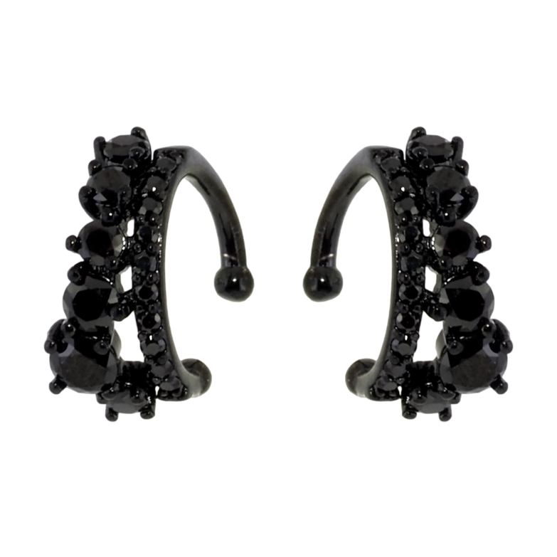 Сережки Xuping Позолота Black (чорне золото) кафи Візерунок з чорного цирконію фото №1