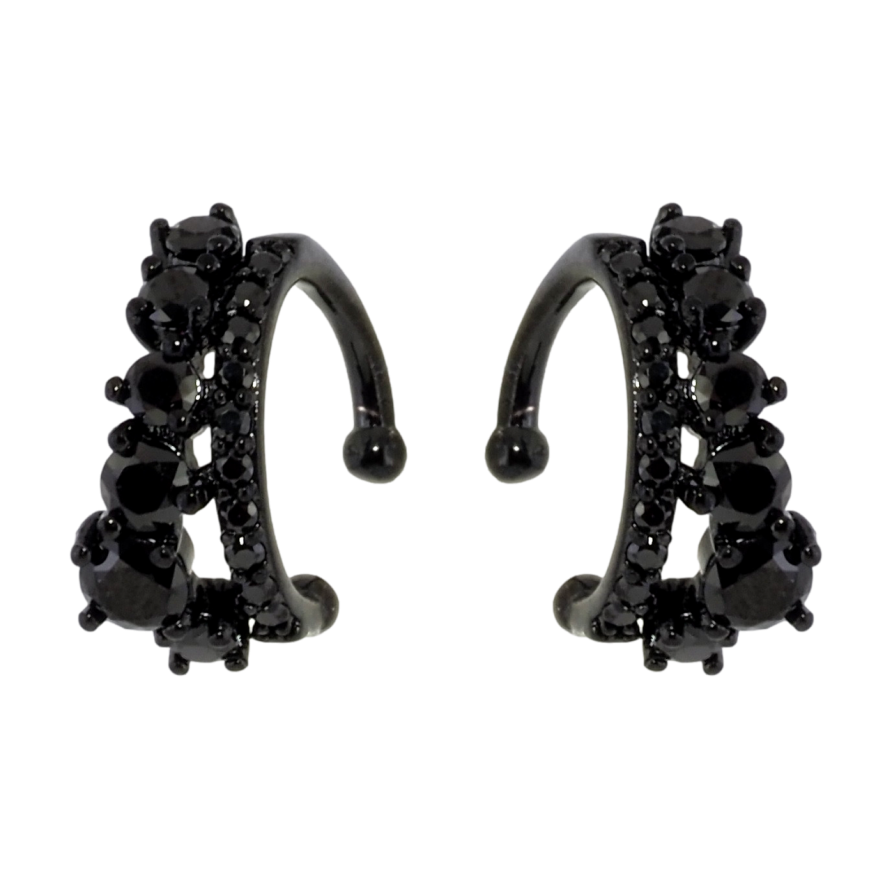 Сережки Xuping Позолота Black (чорне золото) кафи Візерунок з чорного цирконію фото №1