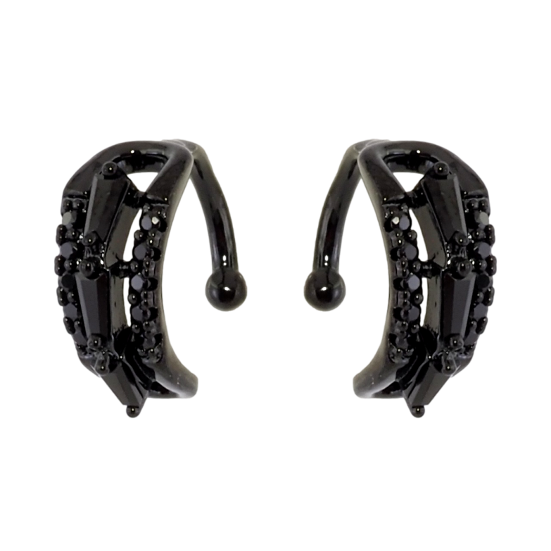 Сережки Xuping Позолота Black (чорне золото) кафи Візерунок з чорного цирконію фото №1 Сережки Xuping Позолота Black (чорне золото) кафи Візерунок з чорного цирконію фото №1