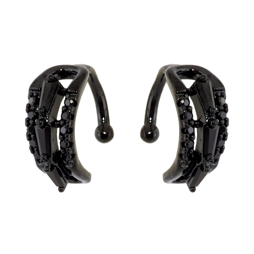 Сережки Xuping Позолота Black (чорне золото) кафи Візерунок з чорного цирконію фото №1 Сережки Xuping Позолота Black (чорне золото) кафи Візерунок з чорного цирконію фото №1